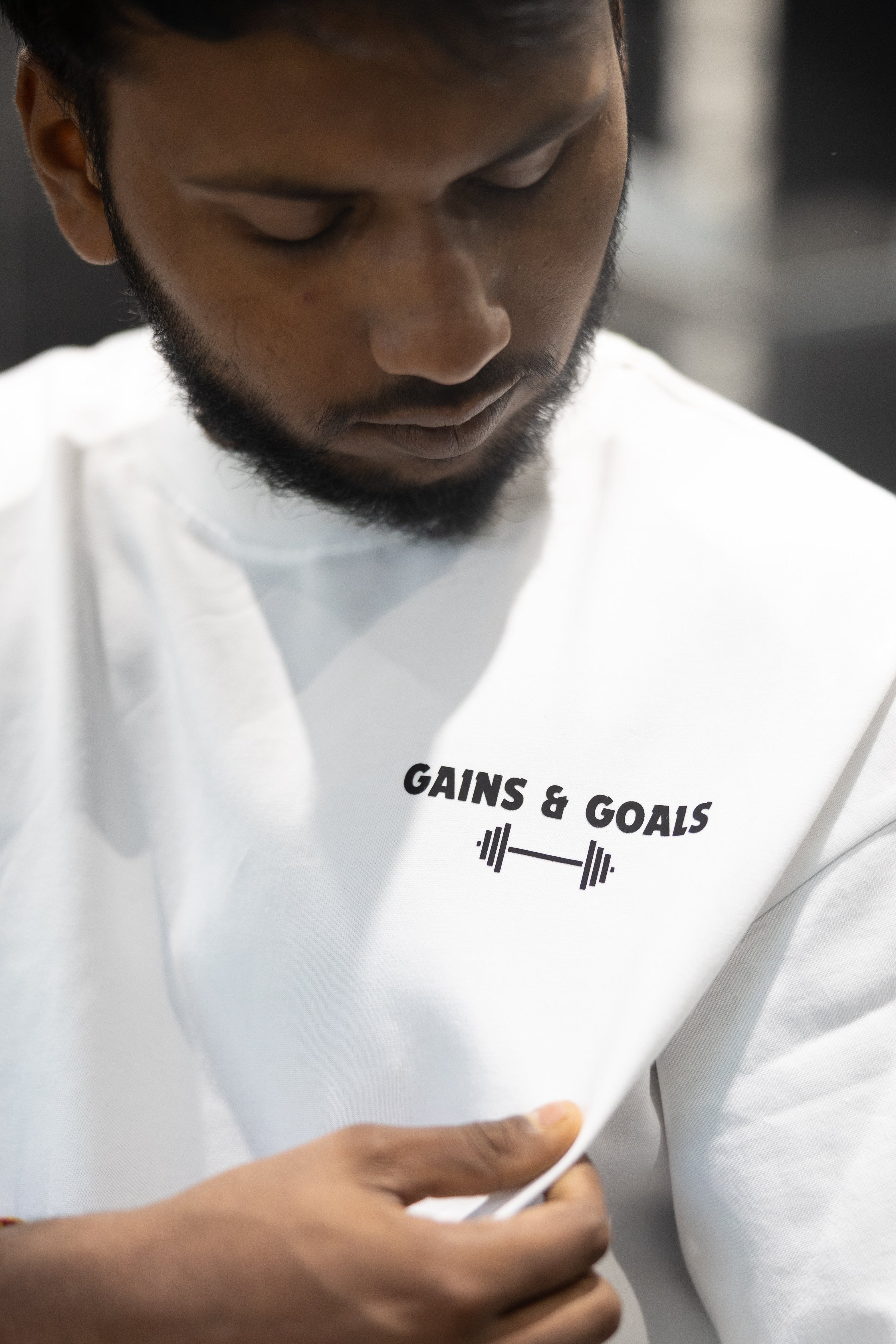 Gains Heavyweight White T-Shirt